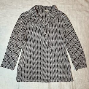 Madison Black and White Patterned Blouse